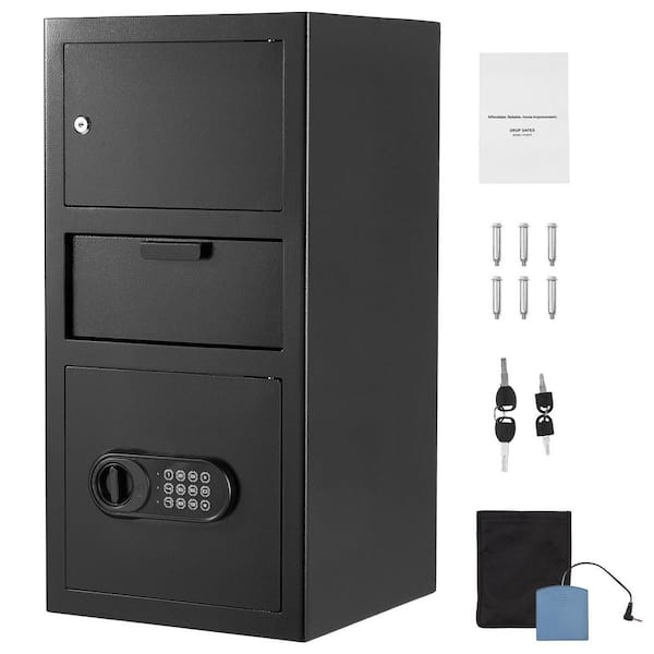 3.6 cu. ft. Drop Safe Large Capacity Front Drop Slot Safe Box with Digital Keypad Heavy Duty 3-Tiers Cash Depository Box