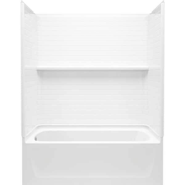 Sterling Traverse 60 in. W x 57.02 in. H Four Piece Direct-to-Stud Aclove Shower Wall Surround in White