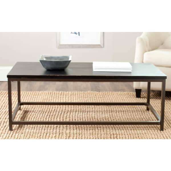 SAFAVIEH Alec 48 in. Rustic Black Wood Coffee Table AMH6545C - The Home ...