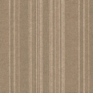 Adirondack - Taupe - Brown Commercial 24 x 24 in. Peel and Stick Carpet Tile Square (60 sq. ft.)