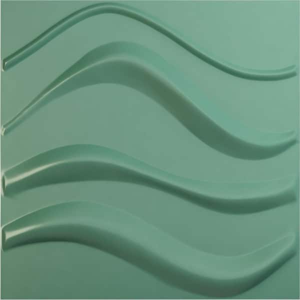 Ekena Millwork 19 5/8 in. x 19 5/8 in. Wave EnduraWall Decorative 3D Wall Panel, Sea Mist (12-Pack for 32.04 Sq. Ft.)