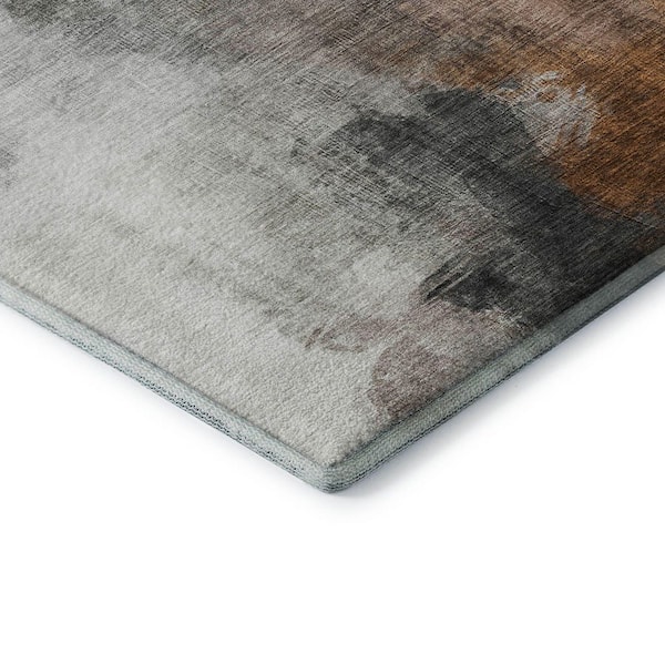 Mayfield Premium Machine Washable Abstract AMF2043 Paprika 5 ft. x 7 ft. 6 in. Area Rug