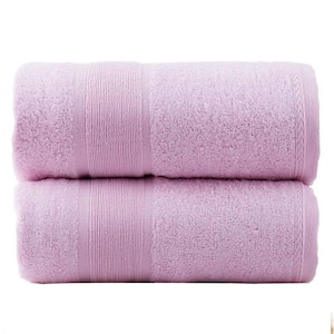 Pink Bamboo Cotton Bath Towel (Set of 2)