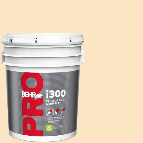 BEHR PRO 5 gal. #340C-2 Havana Cream Dead Flat Interior Paint