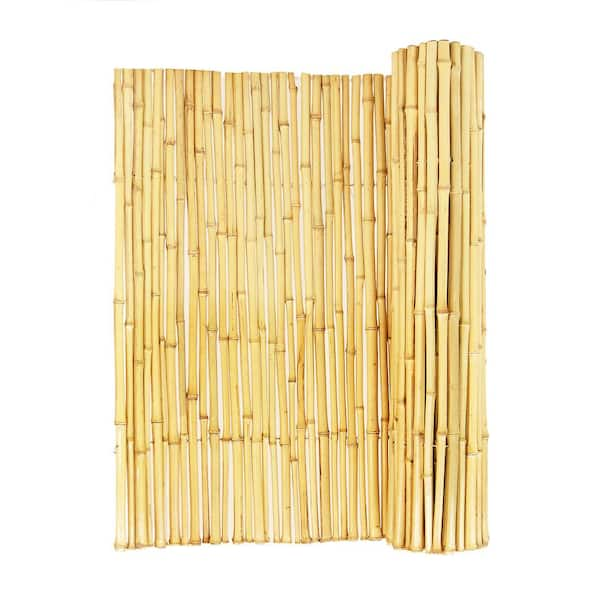 6 ft. H x 8 ft. x 3/4 in. D Natural Bamboo Fencing Decorative Rolled Fence Panel Garden Fence