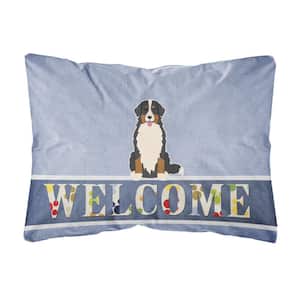 12 in. x 16 in. Multi-Color Outdoor Lumbar Throw Pillow Bernese Mountain Dog Welcome