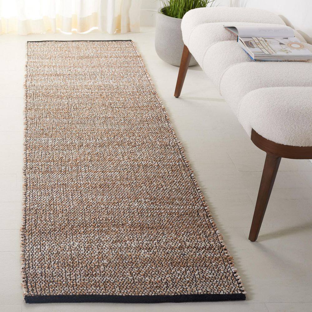 SAFAVIEH Natural Fiber 2 ft. x 8 ft. Natural/Bleach Abstract Woven ...