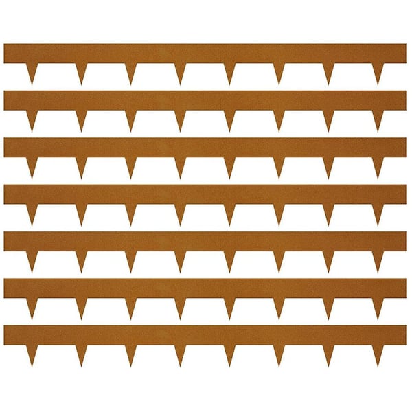 40 in. x 4.5 in. Flexible Pre-Rusted Weather Resistant Brown Metal Steel Garden Lawn Edging with Clips 10-Pieces
