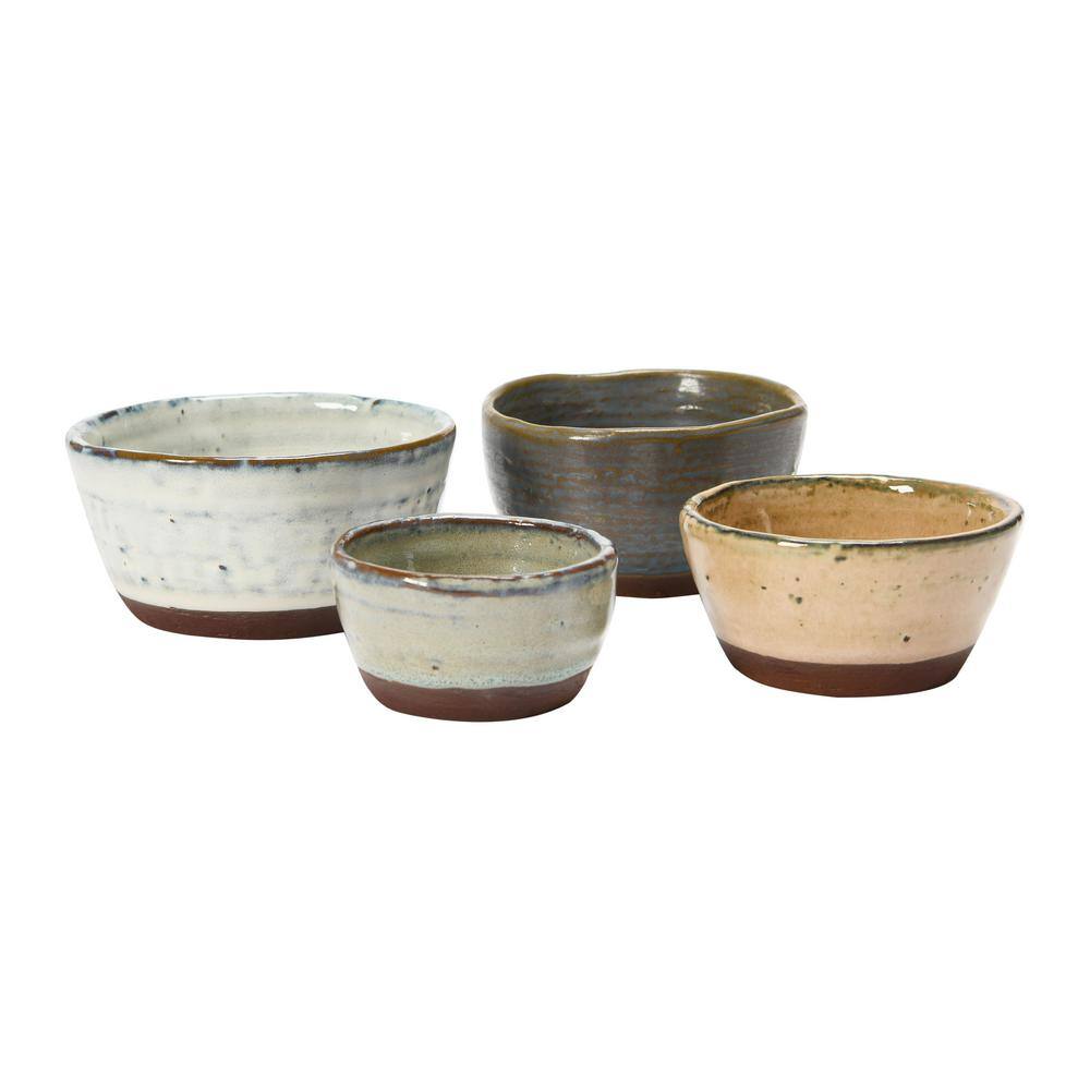 Multicolor Ceramic Reactive Glaze Small Serving Bowls Set
