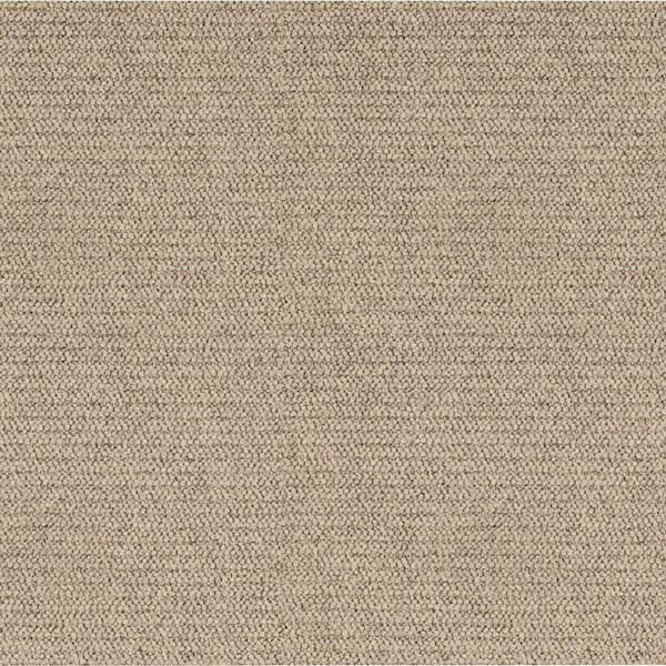 Hampton Rib - Cobblestone - Beige 13.2 ft. 32 oz. Wool Loop Installed Carpet