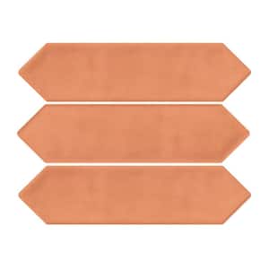Ceramic Picket Hexagon Subway 3 in. x 12 in. x 10mm Wall Tile Case - Coral (20 Tile PCS/5 sq. ft.)