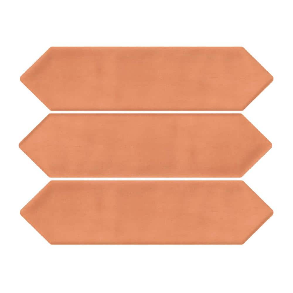 Glossy Ceramic Picket Hexagon Subway 3 in. x 12 in. x 10 mm Wall Tile Case - Coral (20-Tile Pieces/5 sq. ft.) price history on PriceWatchPro