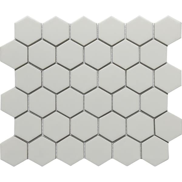 EMSER TILE Concept Fawn 10.63 in. x 12.4 in. Honeycomb Semi-gloss Glass Mosaic Tile (0.915 sq. ft./Each)
