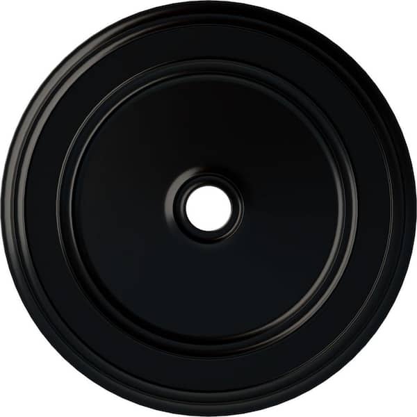 Ekena Millwork 2-1/8" x 41-1/8" x 41-1/8" Polyurethane Classic Ceiling Medallion, Hand-Painted Jet Black