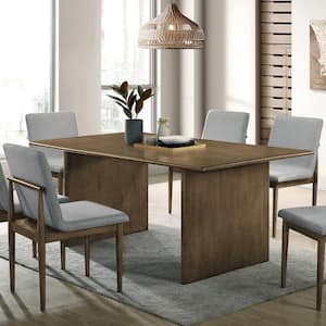 Betsy 5-Piece Mid Century Modern Natural Tone and Light Gray Wood Top Dining Set (Seats 4)