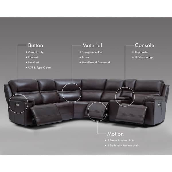 Ellesophas Vic 108 in Genuine Leather Dual Power Reclining