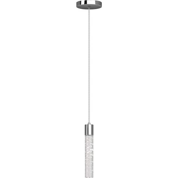 Volume Lighting Tristen 3-Watt 1-Light Chrome Indoor Integrated LED Mini Hanging Pendant with Clear Bubble Acrylic