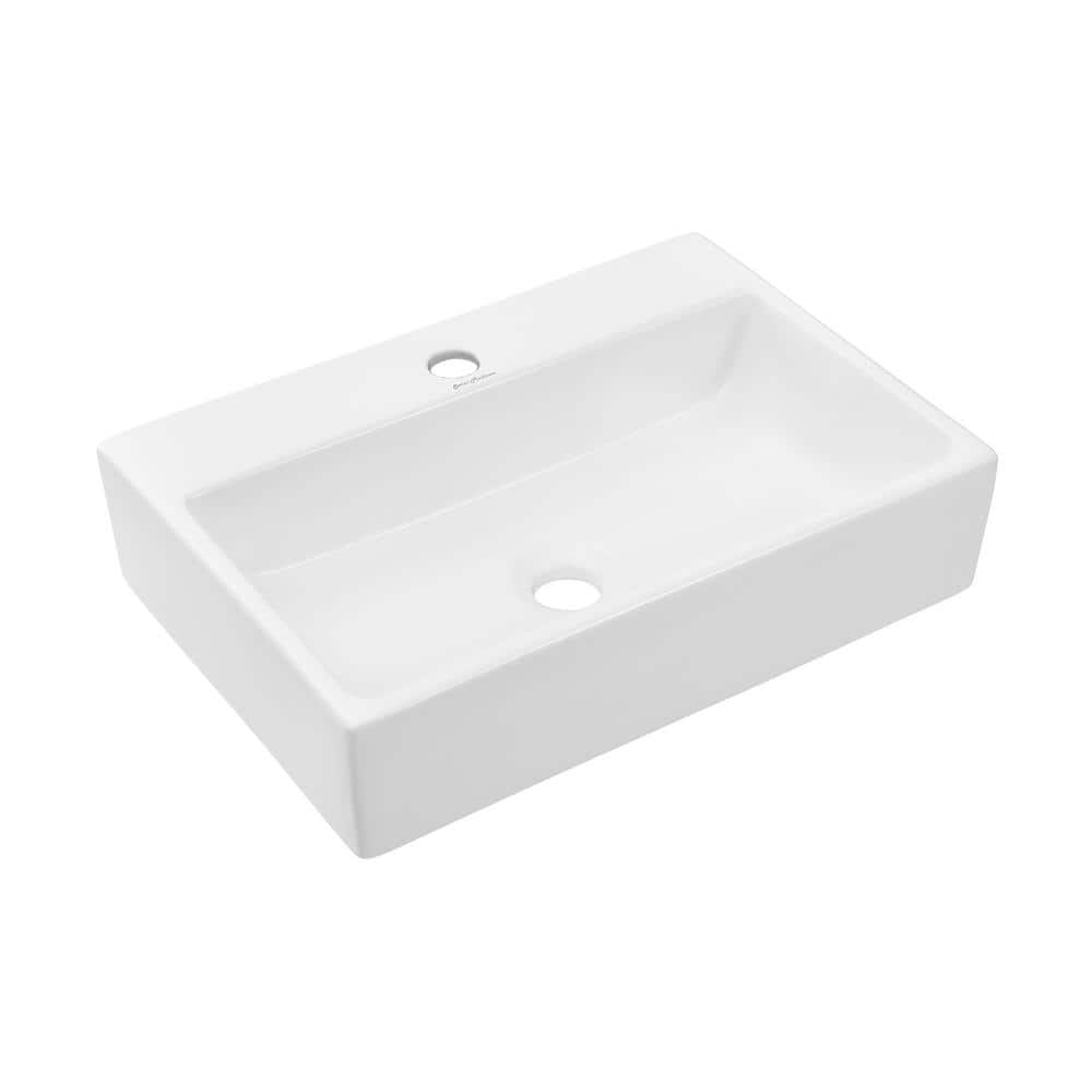 Claire 21" Matte White Ceramic Above-Counter Vessel Sink