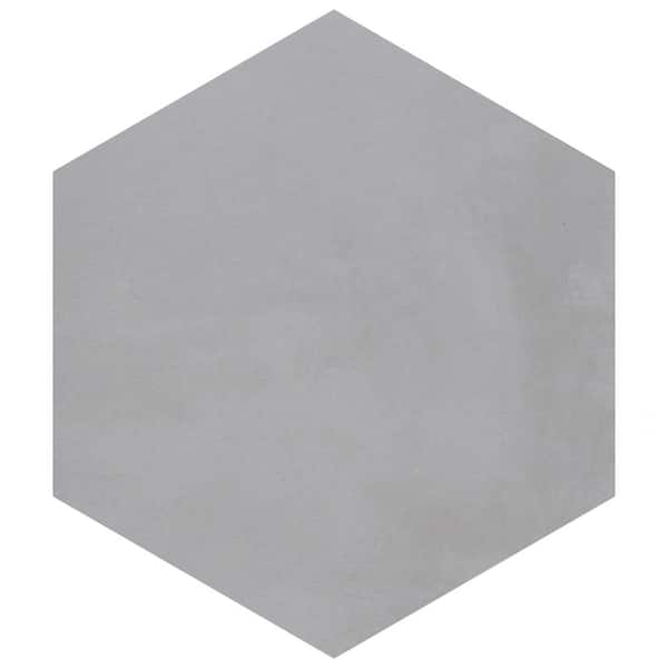 Merola Tile Industrial Hex White 8-1/2 in. x 9-7/8 in. Porcelain Floor and Wall Take Home Tile Sample