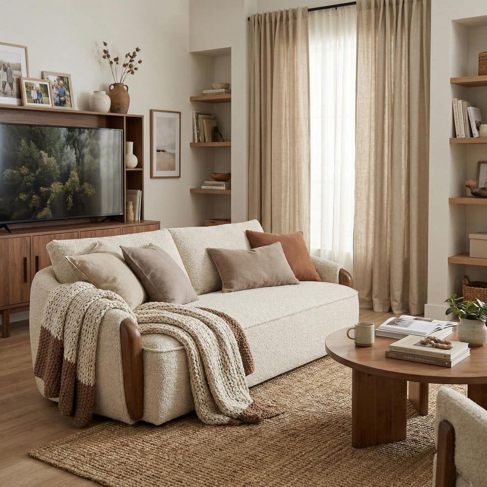 CHRISTOPHER KNIGHT HOME Ram 75 in. W Rectangle Round Arm Fabric