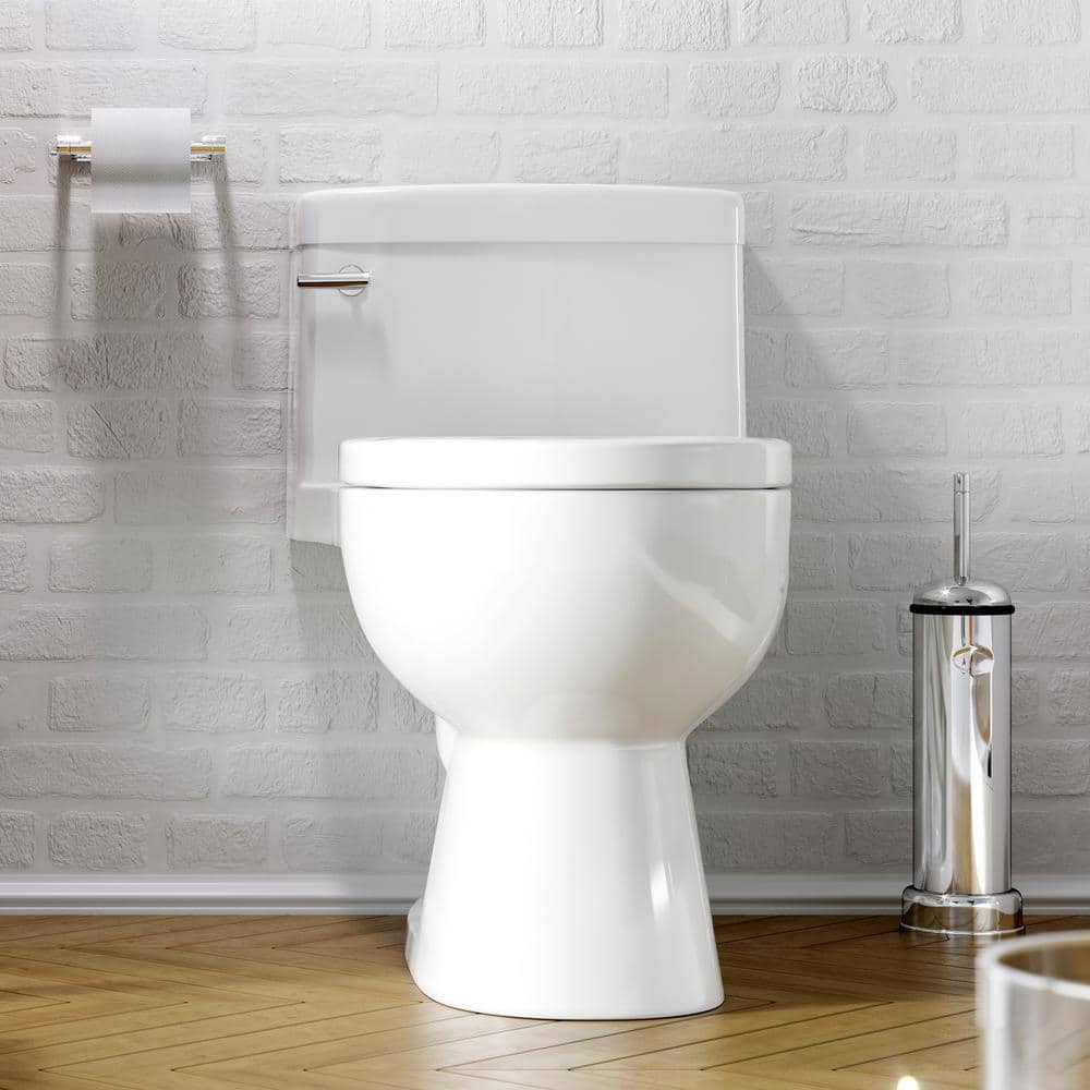 White Elongated High Efficiency Floor Mounted Toilet