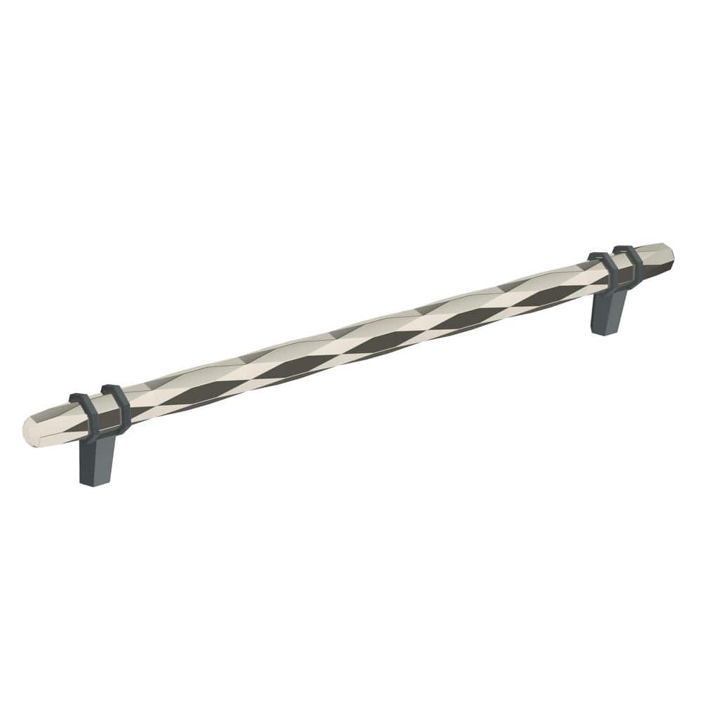 London 10-1/16 in. (256mm) Modern Polished Nickel/Black Bronze Bar Cabinet 