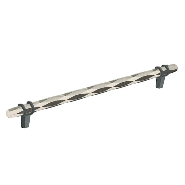 Amerock London 10-1/16 in. (256mm) Modern Polished Nickel/Black Bronze Bar Cabinet Pull