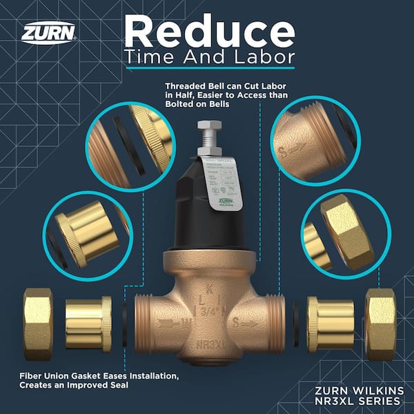 Wilkins 1 in. NR3XL Pressure Reducing Valve Single Union Female x