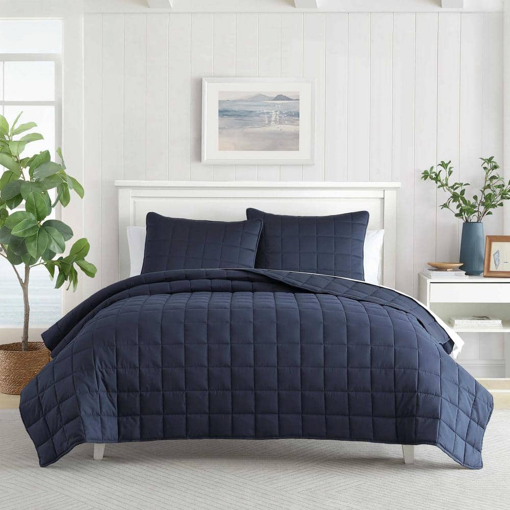 Nautica - King Quilt Set, Cotton Reversible Bedding With Matching Shams, Home De