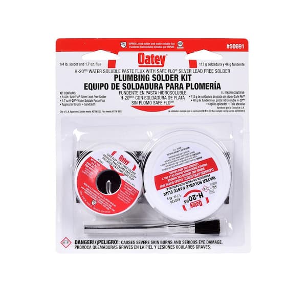 Oatey Soldering Kit with 1.7 oz. Lead-Free Water Soluble Flux Paste and 4 oz. Silver Solder Wire