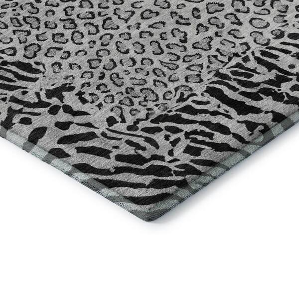 Mayfield Premium Machine Washable Abstract AMF1230 Gray 5 ft. x 7 ft. 6 in. Area Rug