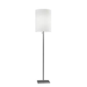 2 x 100 W Incandescent/26W CFL Adesso 4067-22 Boulevard Floor Lamp 1 Tall Lamp 61 in Brushed Steel Finish