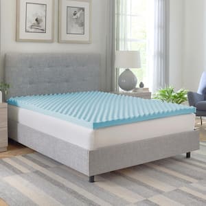 Essentials 2.5 in. King Convoluted Gel-Infused Memory Foam Mattress Topper