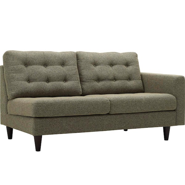 Empress 64.5 in. Oatmeal Polyester 2-Seater Right-Facing Loveseat with Removable Cushions