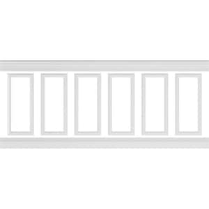94 1/2 in. (Adjustable 40 in. to 44 in.) 26 sq. ft. Polyurethane Ashford Square Panel Wainscot Kit Primed