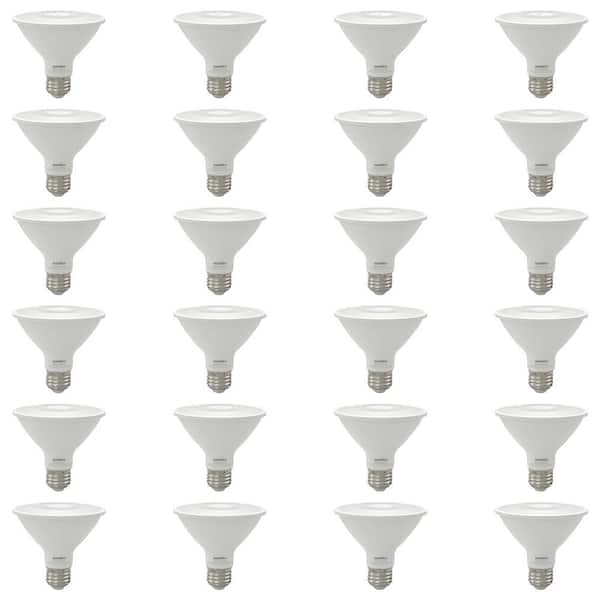 Sunlite 75-Watt Equivalent PAR30 Dimmable Floodlight E26 Base LED Light Bulb 4000K (24-Pack)