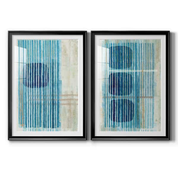 Wexford Home Blue Blue Horizon I By Wexford Homes 2-Pieces Framed Abstract Paper Art Print 36.5 in. x 26.5 in.