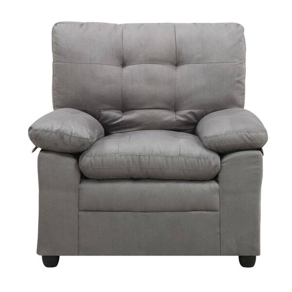 Dwell Home Inc Grayson Upholstered Tufted Arm Chair Padded Tufted