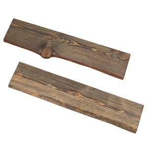 36 in. x 8 in. x 1 in. Boulder Black Solid Pine Live Edge Wall Shelf (Set of 2)