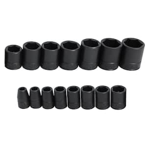 1/2 in. Drive 6-Point Impact Socket Set (15-Piece)