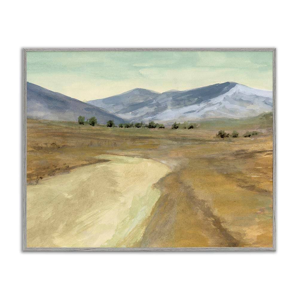 Distant Desert Mountains by Michael Willett Gray Framed Nature Giclee Art Print 11 in. x 14 in. price history on PriceWatchPro