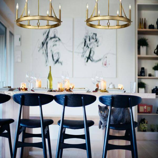 Olde Brass 6-Light Candle-Inspired Chandelier