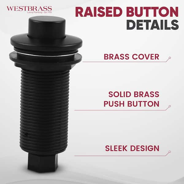 Westbrass Sink Top Waste Disposal Air Switch and Dual Outlet Control Box,  Raised Button, Matte Black ASB-2RB3-62 - The Home Depot