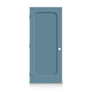 24 in. x 80 in. Right-Handed Curved 1 Panel Shaker Dignity Blue Painted Smooth Composite Single Prehung Interior Door