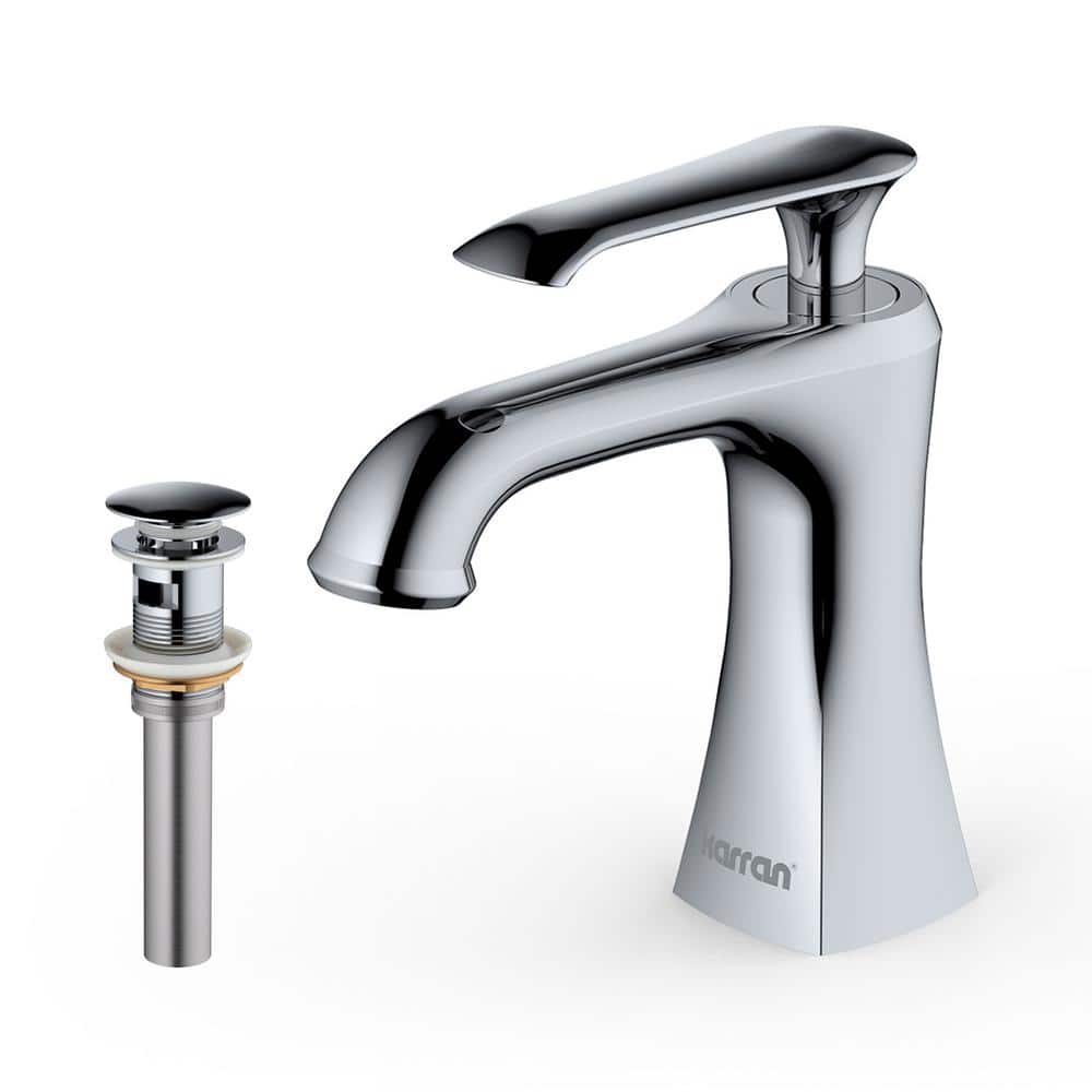 Woodburn Single Handle Single Hole Basin Bathroom Faucet with Matching Pop-Up Drain in Chrome price history on PriceWatchPro