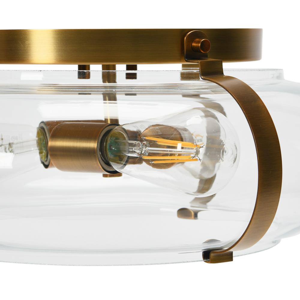 Modern Globe LED Flush Mount Ceiling Light in Brushed Bronze