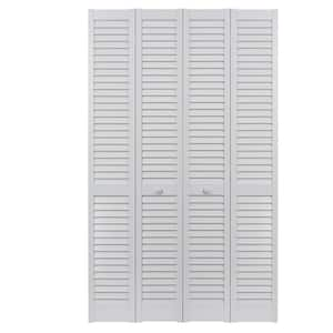 Pinecroft 36 In. X 80 In. Seabrooke Louver Over Panel White Hollow Core ...