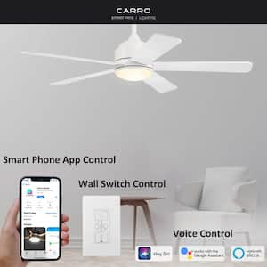 Soran 52 in. Integrated LED Indoor White Smart Ceiling Fan with Light Kit and Wall Control, Works with Alexa/Google Home
