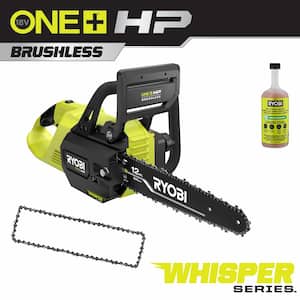 ONE+ HP 18V Brushless Whisper Series 12 in. Electric Battery Chainsaw (Tool Only) with Extra Chain & Bar and Chain Oil