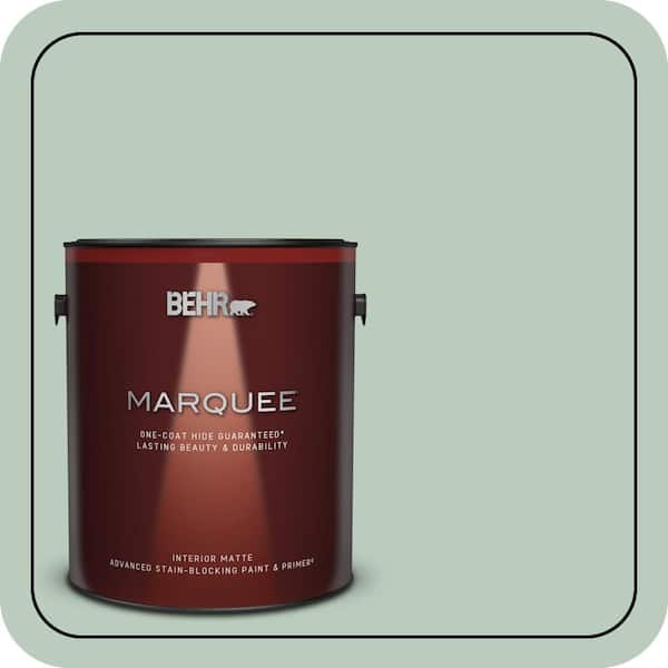BEHR MARQUEE 1 gal. #MQ3-49 Jade Tinge One-Coat Hide Matte Interior Paint & Primer